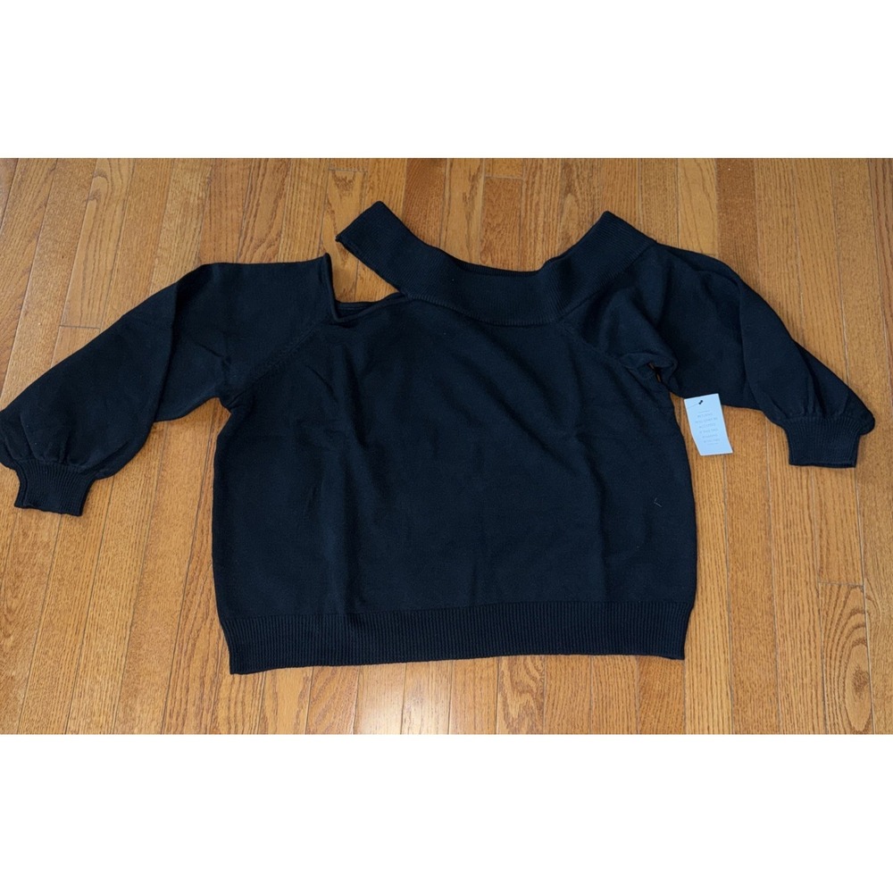 Eloquii Black Sweater Off Shoulder Cut Out Shoulder NWT‎ Size 22/24